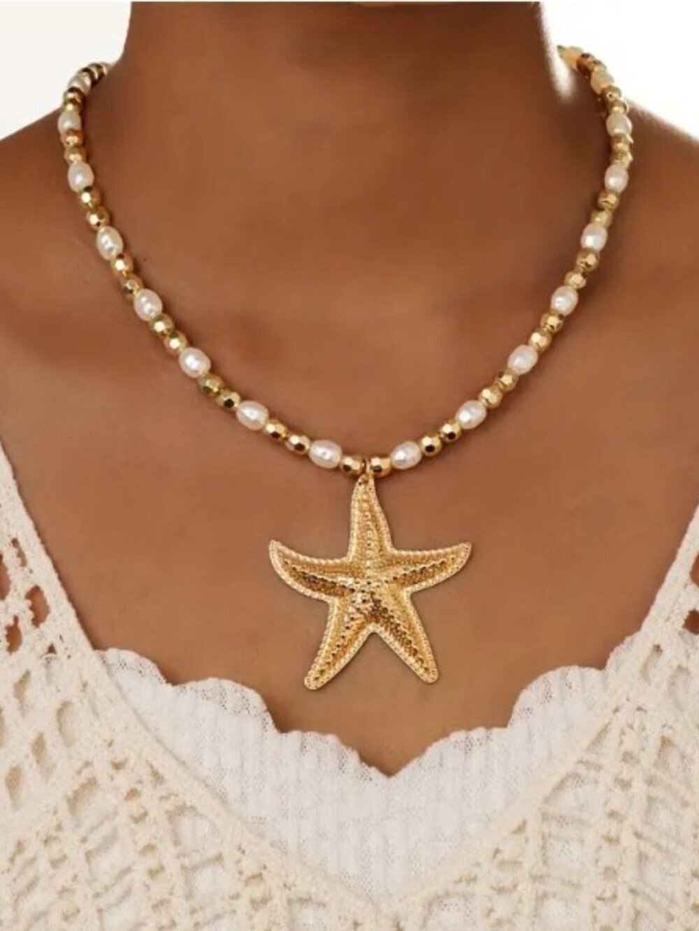 Bohemian Style Exaggerated Starfish Pendant Necklace Unisex Adjustable